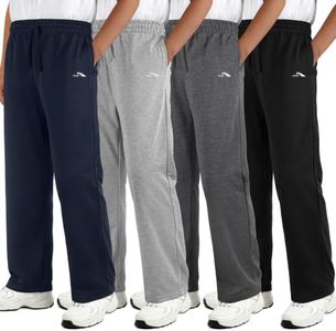 4 Pack Boys Sweatpants Athletic Open Bottom Pants with Drawstring Pockets
