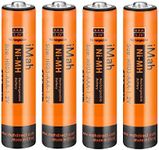 iMah 4-Pack 1.2V 750mAh Ni-MH AAA Rechargeable Battery for Panasonic Cordless Phones Also Compatible with BK40AAABU HHR-55AAABU HHR-65AAABU HHR-75AAA/B HHR-4DPA/4B BK30AAABU BT205662 and Solar Lights