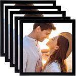 16x16 Picture Frame Black 5 Pack, 16 by 16 Square Photo Frames Set for Wall or Tabletop Display