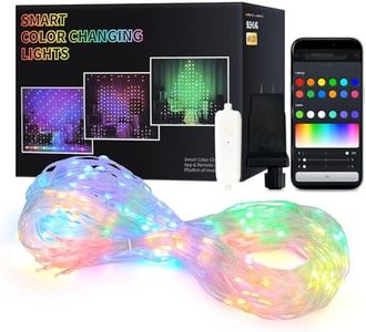 JMEXSUSS App-Controlled Color Changing Curtain Lights, 400 LED RGB String Lights for Halloween, Bedroom, Window, Wall, Party, Backdrop, Christmas, Indoor, and Outdoor Decorations, 6.5x6.5ft