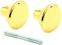 Prime-Line E 2297 Solid Brass Vintage Door Knob Spindle Set, 2-3/16 In. Outside Diameter, Polished Brass (Single Pack)