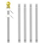 Zjyufy 6ft Flag Poles For Garden, Flag Pole, Flag Pole Kit, Stainless Steel Flag Pole, Tangle Free For Outside House Garden Yard, Residential Or Commerical Flag Pole Kit