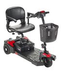 Drive Medical Spitfire Scout 3 Compact Travel Scooter, 3-wheel, Red/Blue