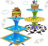 3-Tier Cartoon Story cupcake stand 2 Sets Cardboard Cake Stand Dessert Tower Holder for toy theme Birthday Decoration Baby Shower Party Supplies