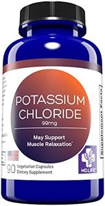 MD Life Potassium Chloride Supplement - Third Party Lab Tested - 99mg 90 Count - Potassium Chloride Capsules May Help Support Muscle Function & Healthy Blood Pressure Vegetarian Potassium Supplement