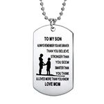 Always Remember You are Braver Than You Believe Mom to Son Necklace Gift from Mother