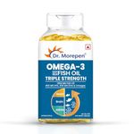 DR. MOREPEN Omega 3 | Deep Sea Fish Oil Triple Strength | 1250mg with 900mg DHA & EPA - 60 Softgels Pack of 1