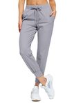 Libin Women's Joggers Pants Athletic Sweatpants with Pockets Running Tapered Casual Pants for Workout,Lounge, Light Grey M