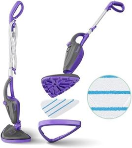 Turonic ST3 10-in-1 Steam Mop - 1500W, 110°C Floor Steamer, 25 Min Runtime, 13oz Tank, 15s Heat-Up, Detachable Handle, Handheld Cleaner for Tile, Grout, Hardwood, Carpet, Lightweight 8.8lb Design