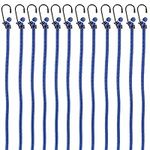 Pretex Heavy Duty Bungee Cords with Hooks - Set of 12 - Extra Strong Bungees for Luggage & Camping – Universal Tie Down Cord Straps - 88.9 cm (35 inch) Length x Blue