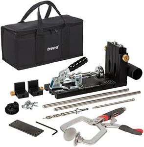 Trend Pocket Hole Jig Pro Kit with Pocket Hole Jig, Support Rods & End Stops, Face Clamp, HSS Drill Bit & Depth Collar, Square Drive Bits, 100 Screws & Storage Case, PH/JIG/AK, 12.7-38mm