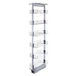 KuKoo Kitchen Larders Pull Out Baskets, 46cm D, 190-220cm H, Soft Close Slide Out, Storage Cabinet Wire Baskets