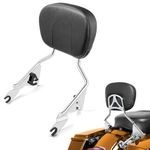 PBYMT Detachable Passenger Backrest Fit for Harley Touring, Quick Release Sissy Bar Compatible with Harley Davidson Street Glide Road Glide Road King Electra Glide Ultra Limited 2009-2024 (Chrome)