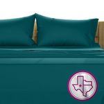 TEXAS LINEN CO. King Sheets Set Egyptian Cotton - 1200 Thread Count 4 PC Egyptian Cotton Sheets King Size, Luxury Sheets King Size, Cooling High Thread Count Deep Pocket Sheets, Fits upto 18" - Teal
