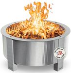 Breeo Smokeless FIrePit (X Series 42, Stainless Steel, Lid Included) | 46 inch Smokeless Fire Pit for Outside | 190 Pounds | Ideal for Large GatheringsCompatible with Wide Range of Breeo Accessories