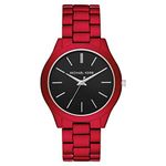 Michael Kors - Slim Runway Analogue Quartz Watch with Red Stainless Steel Strap for Men MK8768