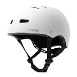 STOMP Skateboard Helmet - Removable Liners Ventilation Multi-Sport Scooter Inline Skating for Youth & Adults (Matte White, Large)