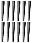 Allegro Combs #450 Tapered Hair Combs Barber Combs Hair Cutting Hairstylist Women's Combs Men's Combs 12 Units (Black)