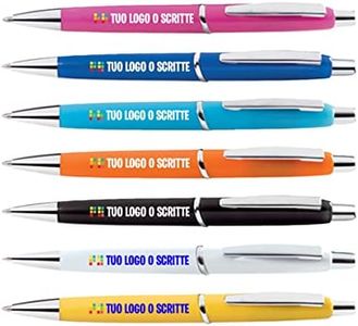 PENNA PERSONALIZZATA STAMPA COLORE - LOGO/TESTO - SUPPORTO GRAFICO GRATUITO (Turchese, 100 PEZZI)