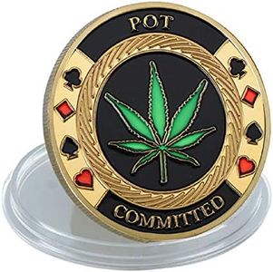 SW Poker Card-Guard Coin Collectibles Table Games Poker Card-Guard Protector Golden Coin Chip w/Plastic Case, Poker Chips Coin, A Great Coin Collecting Gifts for Husband, Father, Friends