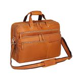 UBANT Leather Messenger Bag for Men, 17.3 Inch Vintage Full Grain Leather Laptop Briefcase, Brown Fits Up to 17.3"laptop