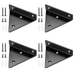 Pack of 4 Floating Shelf Brackets, Invisible Triangle Wall Brackets, Hidden Wall Shelf Brackets, Wall Mounting, Heavy Duty Metal Wall Brackets for Storage Shelf, Bookshelf