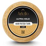 Artello® Ultra Hold HAIR PATCH TAPE for Men, Double-Sided Cotton-Cloth Tape for Base Installation, Waterproof Hair Wig Tape, Max Hold for upto 2 Weeks (Yellow, 1 Inch x 5 Meter)