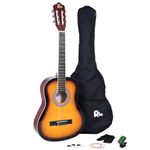 Rio 3/4 Size Sunburst Classical Guitar Pack For Junior Beginners - Suit 9 To 12 Years - Inc Bag, Strap, Picks, Pitch Pipes - New