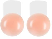 DIOXIT Women Push Up Bras For Self Adhesive Silicone Strapless Invisible Bra Reusable Sticky Breast Lift Up Tape Rabbit Bra Pads, [1 Pair Beign], Skin