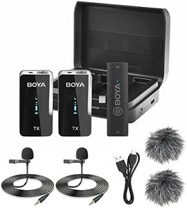 BOYA Dual Wireless Lavalier Microphone for Type-C Devices, BY-XM6-K6 Plug-Play Mic with 328ft Range for USB-C Android Phone Video Recording, Interview, Vlog, Tiktok, Auto Pair and Noise Reduction