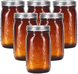 eleganttime Amber Glass Mason Jars 