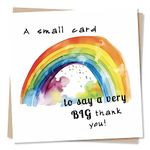 Beautiful Rainbow Thank You Card - Special Card For Your Family, Friends, Colleagues, Teachers - Sincere - Heartfelt Thank You Wishes - Made in UK