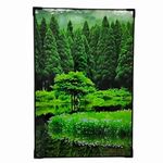 Saanwara Creations Vastu Lush Green Landscape Wooden Board Painting Wall Painting for Living Room, Bedroom, Office, Hotels, Drawing Room (12x 18 inches)