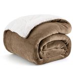 Bedsure Sherpa Fleece Throw Blanket for Couch - Thick and Warm Blankets, Soft and Fuzzy Throw Blanket for Sofa, Camel, 50x60 Inches