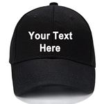 Custom Baseball Cap Personalized Unisex Classic Low Profile Adjustable Strapback Hip-hop Hat Baseball Cap Dad Hat (Black)