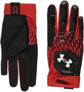 Under Armour Men's Clean Up Baseball Gloves, (001) Black/Red/White, Large