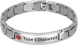 Smarter LifeStyle Elegant Surgical Grade Steel Medical Alert Id Bracelet For Men And Women Type 1 Diabetes