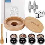 Lecone Cocktail Smoker Kit for Infuser Cocktail, Bourbon, Wine, Whiskey, Dried Fruits, Cheese with 4 Flavors Wood Chips and 2 Whiskey Stones Old Fashioned Gift for Whiskey Lover, Men, Husband