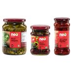 Neo Foods Sliced Jalapenos 680g, Mixed Hot & Sweet Jalapenos 210g & Sliced Red Paprika 350g I Healthy Toppings for Salads and Snacks Mix Combo Pack, Party Pack I 100% Vegan, Non GMO