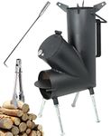 TAFEIDA ROCKET STOVE is the perfect wood stove. A portable wood burning camping stove with free fire hook. for camping gear & survival gear, backyard cooking, camping grill, outdoor events (King)