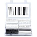 Wirefy Heat Shrink Tubing Kit - 3:1 Dual Wall Tube - Adhesive Lined - Marine Shrink Tubing - Black, White - 130 PCS