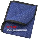 BOXER 72 in x 80 in Non-Woven Universal Moving Blanket, Multipurpose, Lightweight, Blue Color, Scratch Protection (1)