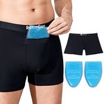 RelaxCoo Vasectomy Underwear with 2 Custom Fit Ice Packs and Snug Boxer Briefs for Testicular Support and Pain Relief -L Black