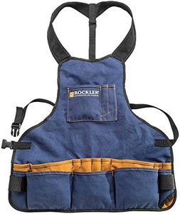 ROCKLER Wood Working Shop Aprons for Men (14 oz) – Adjustable Broad Shoulder Work Apron w/Padded Shoulder Straps & Quick-Release Buckle – Duck Cotton Woodworking Apron w/ 17 Pockets