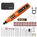 HARDELL Mini Cordless Rotary Tool, 5-Speed and USB Charging Rotary Tool Kit, Multi-Purpose 3.7V Power Rotary Tool with 61 Accessories for Sanding, Polishing, Drilling, Etching, Engraving, DIY Crafts