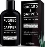 RUGGED & DAPPER Daily Power Scrub | 8 oz | Premium Exfoliating Mens Face Wash | Deep Cleans + Prevents Breakouts | Face Wash Men's | Natural Ingredients | Made in USA