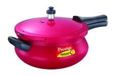 Prestige Deluxe Plus Junior Induction Base Aluminium Outer Lid Pressure Handi, 4.8 Litres, Flame Red, 4.8 Liter