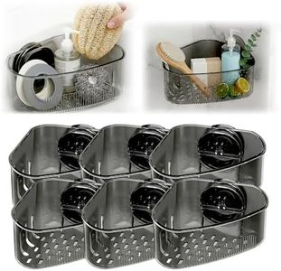 PVZXR Suction Cup Sink Corner Rack, 2026 New Sink Organizer Rack for Kitchen for Sponges, Scrubbers, Sink Corner Drain Box,with Adhesive Suction Cup Mount (Gray-6PCS)
