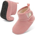 BARERUN Kids House Shoes with Plush Lining Infant Slippers Baby Slippers Toddler Slipper Socks Girls Boys Slipper Indoor Shoes for Kids Pink Toddler Size 9-9.5