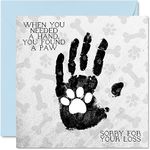 Sympathy Cards Bereavement Loss of Pet Condolences Card - Found A Paw - Mourning Bereavement Cards for Adults, Sorry For Your Loss, 145mm x 145mm Thinking Of You Greeting Cards